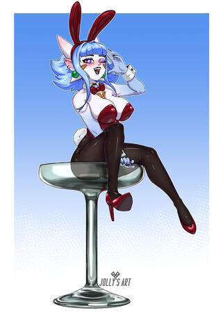 The blue haired gal you see here is my main OC, Eliza! Ain't she a cutie?